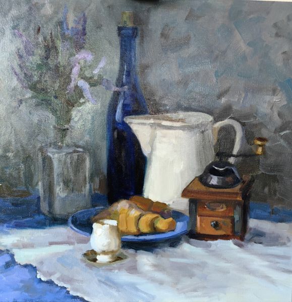 "Французский завтрак" — Холст, масло, 50х50 см · картина маслом, Елена Исаева, Тольятти